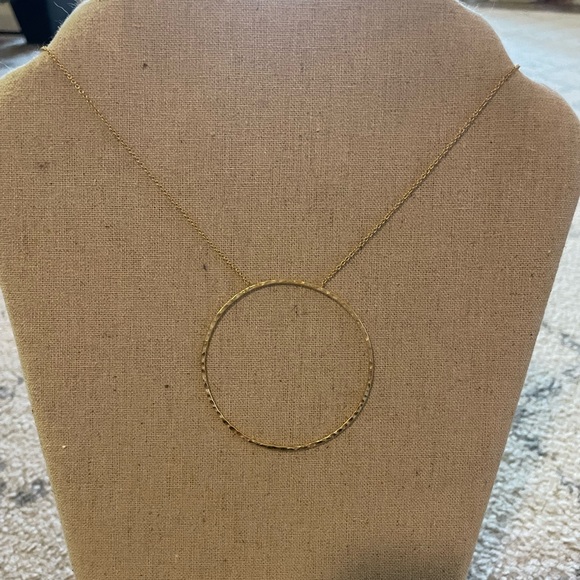 Gold open circle S&D necklace - Picture 1 of 1